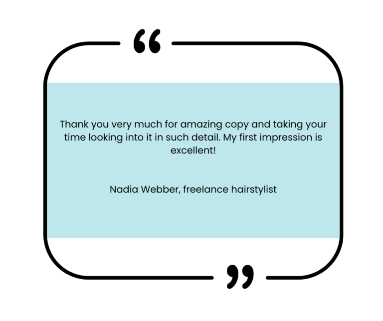 Testimonial Nadia Webber