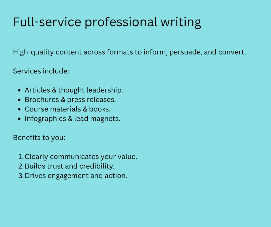 Professional writing benefits